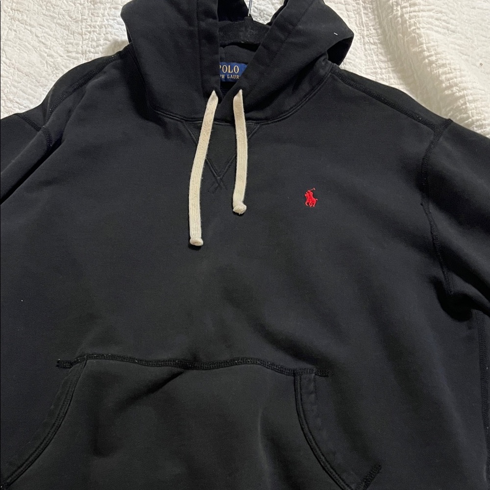 Polo by Ralph Lauren Black Hoodie with Red Logo